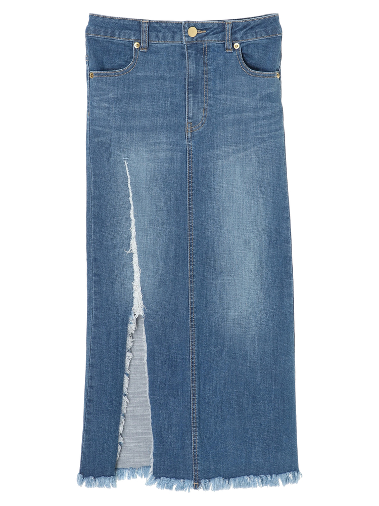 スリット入リストレッチデニムスカート アイテムの詳細 Duras デュラス 公式通販サイト Duras Official Web Store